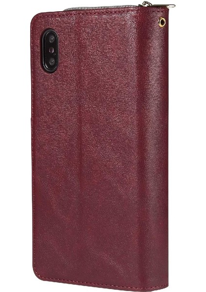 Iphone X/xs Fermuar Cep Kartı Tutucu Cüzdan Kılıf 9 Kart (Yurt Dışından)