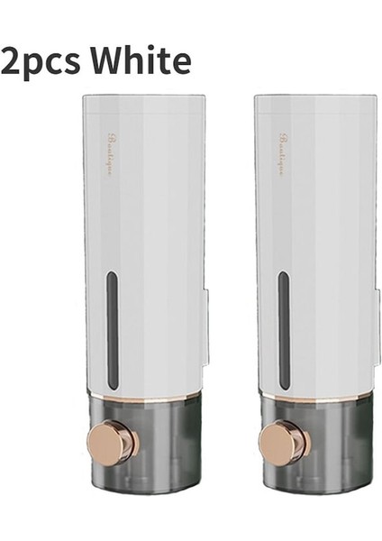 2 Adet WHITE-450ML Manuel Duvara Monte Banyo Sıvı Sabunluk Yıkama El Dezenfektanı Aile El Duş Jeli Banyo Aksesuarları (Yurt Dışından)