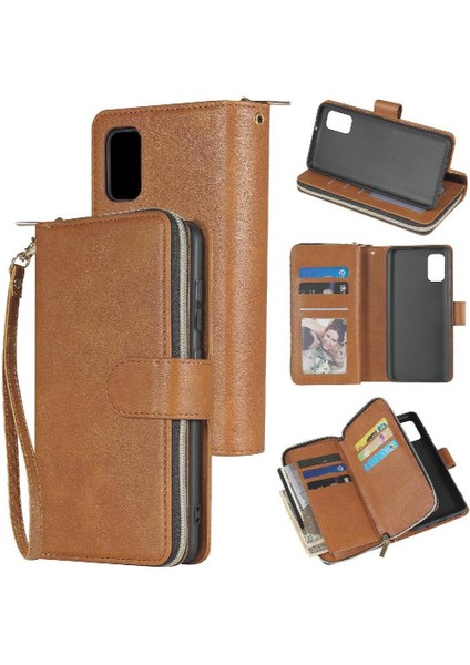 El Kayışı Fermuar Cep Flip Kapak Kılıf ile Samsung Galaxy Case Için Kılıf (Yurt Dışından)
