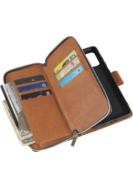 El Kayışı Fermuar Cep Flip Kapak Kılıf ile Samsung Galaxy Case Için Kılıf (Yurt Dışından)