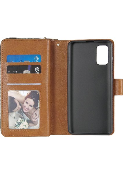 El Kayışı Fermuar Cep Flip Kapak Kılıf ile Samsung Galaxy Case Için Kılıf (Yurt Dışından)
