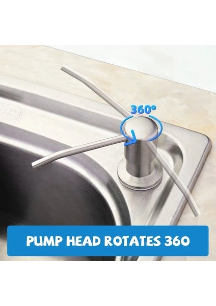 Tip3 Gümüş-Mutfak Lavabo Sabunluk 500 ml Sıvı Sabun Şişesi Lavabo Paslanmaz Çelik Kafa Ile Dahili Tasarım El Basın Dispenser Şişesi (Yurt Dışından) fırsatları