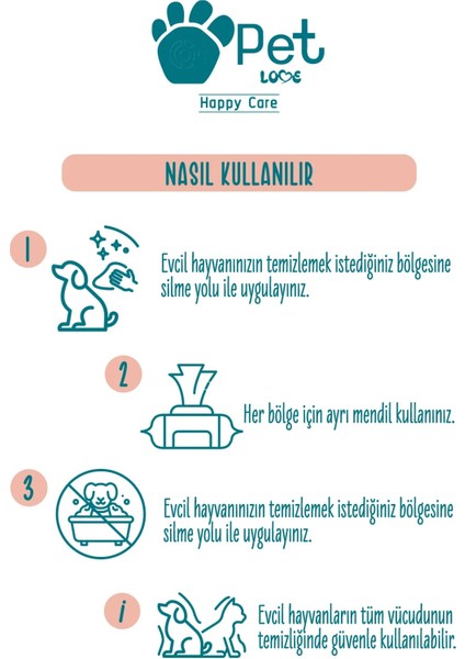 Evcil Hayvan Temizleme Mendili Doğal Argan Yağlı 3 x 60 Adet