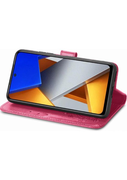 Xiaomi Poco M4 Pro Kısa Kayış Flip Kapak Dört Yapraklı Yonca Durumda (Yurt Dışından)