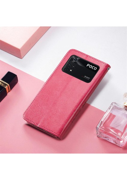 Xiaomi Poco M4 Pro Kısa Kayış Flip Kapak Dört Yapraklı Yonca Durumda (Yurt Dışından)