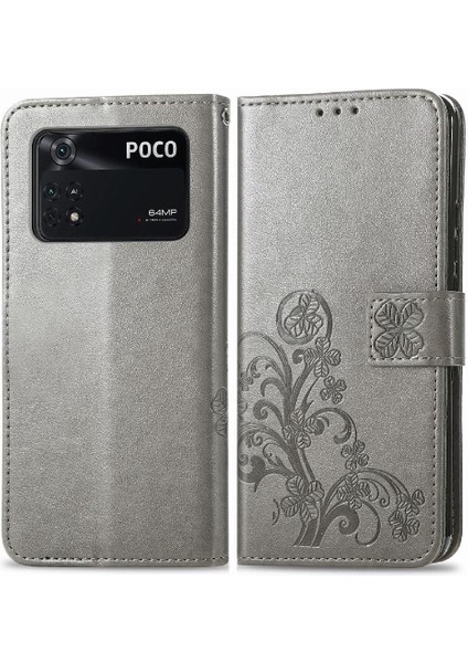 Xiaomi Poco M4 Pro Kısa Kayış Flip Kapak Dört Yapraklı Yonca Durumda (Yurt Dışından)