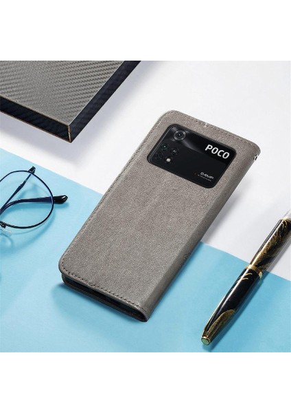 Xiaomi Poco M4 Pro Kısa Kayış Flip Kapak Dört Yapraklı Yonca Durumda (Yurt Dışından)