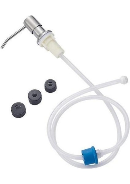 Pompa Kafası ve Tüpü-Mutfak Lavabo Tezgahı Pres Pompa Aparatı 350 ml Paslanmaz Çelik Tekrar Kullanılabilir Pompa Kafası Uzatma Tüpü Sıvı Şişe Lavabo Pompası (Yurt Dışından)