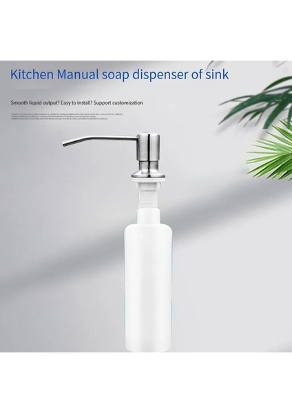 Pompa Kafası ve Tüpü-Mutfak Lavabo Tezgahı Pres Pompa Aparatı 350 ml Paslanmaz Çelik Tekrar Kullanılabilir Pompa Kafası Uzatma Tüpü Sıvı Şişe Lavabo Pompası (Yurt Dışından)