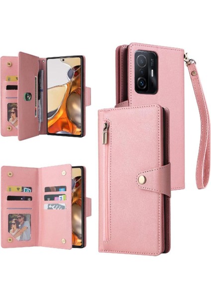 Xiaomi 11T/11T Pro Fermuar Cüzdan Kapak Manyetik Deri Kart (Yurt Dışından)