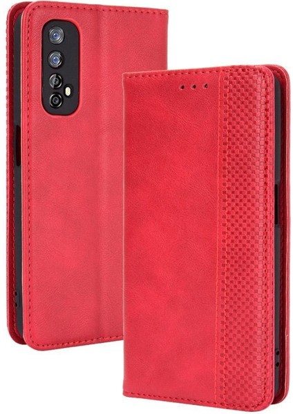 Realme 7 Cüzdan Pu Deri Manyetik Kapatma Için Kılıf (Yurt Dışından)