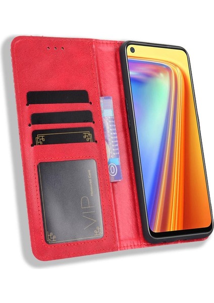 Realme 7 Cüzdan Pu Deri Manyetik Kapatma Için Kılıf (Yurt Dışından) fırsatları
