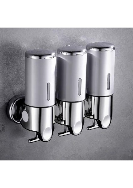 Gümüş-Şampuan ve Sabun Sıvı Dispenseri Tek/çift/üçlü 500ML Sıvı Dispenser Kabı Duvara Monte Banyo Şampuan Dispenseri (Yurt Dışından) fiyatları
