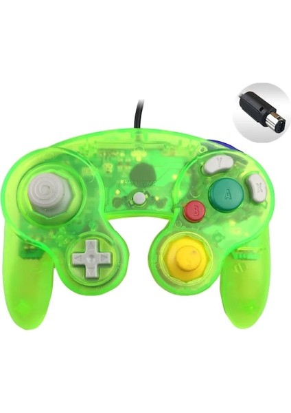 Trans Koyu Yeşil-Şeffaf Renkli Kablolu Gamepad Denetleyici Joypad, Ngc Joystick Için Gamecube Pc Için Tek Noktalı (Yurt Dışından)