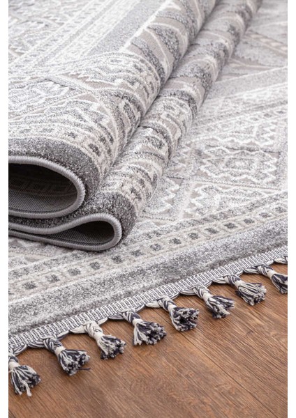 Elmina Gri Halı Yumuşak Oturma Odası Salon Çocuk Odası Mutfak Halısı QP038 150 x 230 modelleri