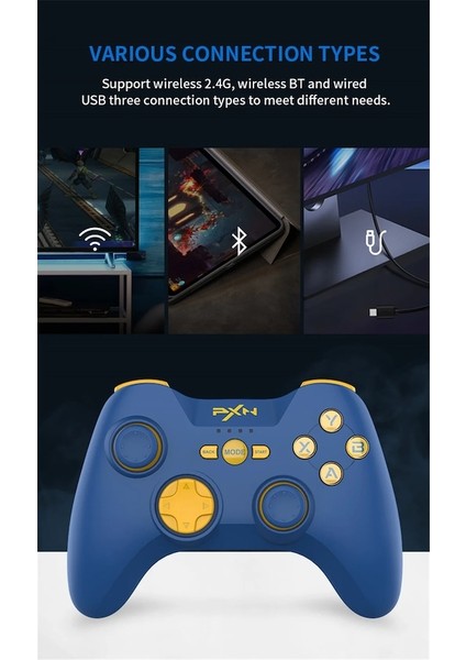 Blue-Pxn P3 Pc Kablosuz Kontrol Cihazı Pc Için 2.4g Kablosuz Gamepad'ler Windows 7/8/10/11 , Ps3, Ios 14.2+, Android 4.0+, Android Tv/box (Yurt Dışından)