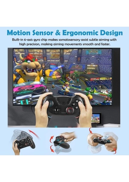 Gümüş-Bluetooth Pro Gamepad Nintendo Anahtarı Konsolu Için Kablosuz Gamepad Video Oyunu USB Joystick Denetleyici Kontrolü 6 Eksenli Kolu Ile (Yurt Dışından) fırsatları