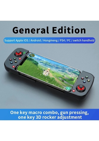 Siyah-Kablosuz Bt 5.0 Gerilebilir Oyun Denetleyicisi Ps4 Anahtarı Pc Gamepad Joystick Cep Telefonu Android Ios Için Geri Çekilebilir Gamepad (Yurt Dışından)