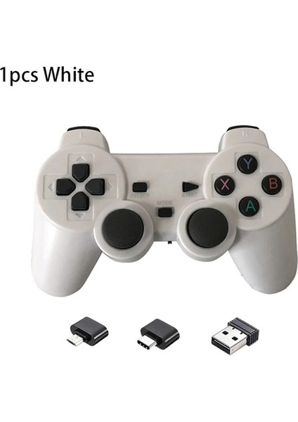 1 Adet Beyaz-2.4 Ghz Kablosuz Gamepad Pc Dizüstü USB Oyun Denetleyicisi Joystick Ps3 Android Tv Kutusu Windows Ahududu Pi 4 3 Joypad (Yurt Dışından)