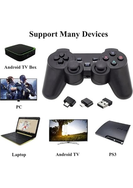 1 Adet Beyaz-2.4 Ghz Kablosuz Gamepad Pc Dizüstü USB Oyun Denetleyicisi Joystick Ps3 Android Tv Kutusu Windows Ahududu Pi 4 3 Joypad (Yurt Dışından)