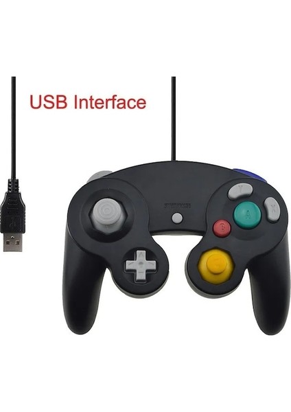 USB Siyah-Usb Kablolu Denetleyici Joypad Joystick Nintendo Için Gamecube Için Ngc Gc Için Pc Için Mac Bilgisayar Pedi (Yurt Dışından)