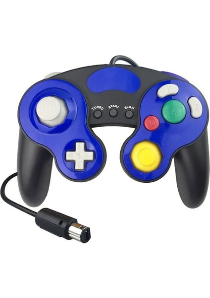 Ngc Gamecubes El Joystick'i Için Üç Düğmeli Gamecubes Denetleyicisi Için Mavi Kablolu Gamepad (Yurt Dışından)