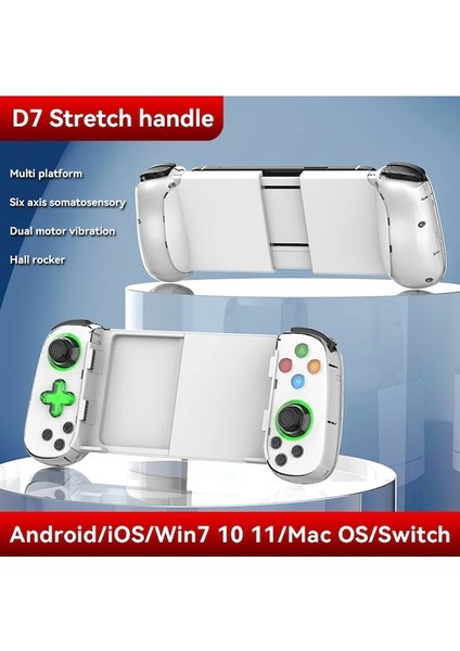 D7 Beyaz-D3/d6/d7 Teleskopik Cep Telefonu Gamepad Bluetooth 5.0 Tip-C Kablosuz Oyun Denetleyicisi Joystick Pubg Için Ps4 Anahtarı Pc (Yurt Dışından)