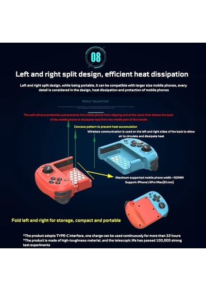 Mavi Yeşil-Mocute 061 Gamepad Kablosuz Bluetooth Sol Sağ Bölünmüş Oyun Denetleyicisi Android/ıos Telefonlar Için Oyun Joystick Gamepad (Yurt Dışından)