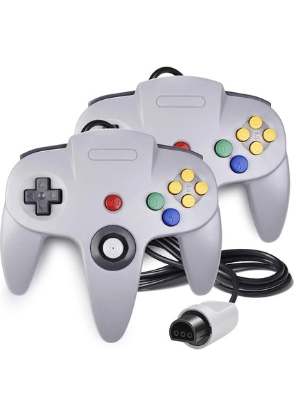 Gri-Lots2/set N64 Denetleyici, Ultra 64 Video Oyun Konsolu Için Klasik Kablolu N64 64-Bit Gamepad Joystick (Yurt Dışından)