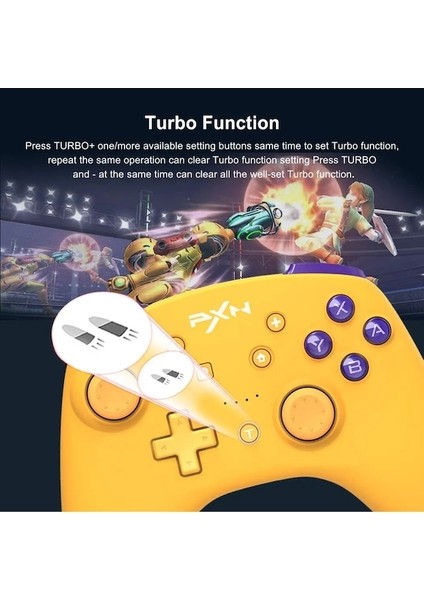 Pink-Pxn 9607X Kablosuz Denetleyici Uyandırma Desteği Nfc Amiibo Oyun Klavyeleri Nintendo Anahtarı/anahtar Lite/anahtar Oled/pc Windows/ıos 16 (Yurt Dışından) fırsatları