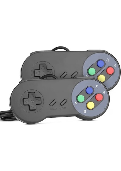 2 Adet Siyah Kablolu USB Gamepad Denetleyicisi Pc Dizüstü Windows 7/8/10 Snes Retro USB Joystick Joypad Mac Os x Raspberry Pi Retropie (Yurt Dışından)