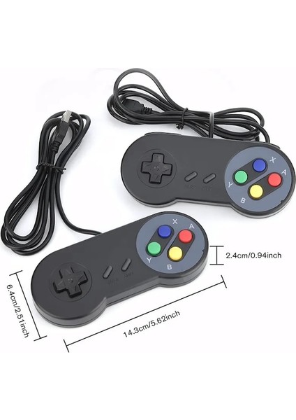 2 Adet Siyah Kablolu USB Gamepad Denetleyicisi Pc Dizüstü Windows 7/8/10 Snes Retro USB Joystick Joypad Mac Os x Raspberry Pi Retropie (Yurt Dışından)