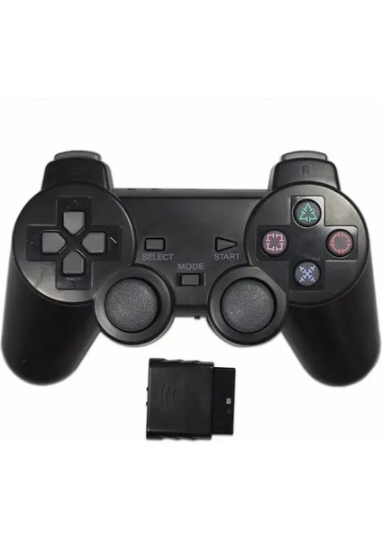 Siyah-Kablosuz Denetleyici Gamepad Şeffaf Renk 2.4g Titreşim Joystick Controle Gamepad Sony Ps2 Joypad Oyun Aksesuarları (Yurt Dışından)