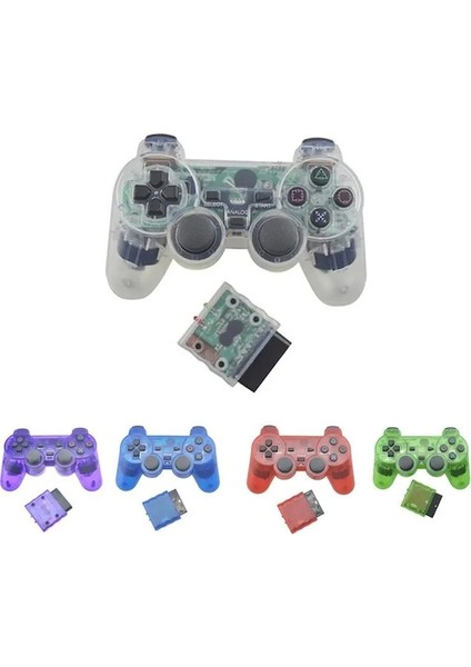 Siyah-Kablosuz Denetleyici Gamepad Şeffaf Renk 2.4g Titreşim Joystick Controle Gamepad Sony Ps2 Joypad Oyun Aksesuarları (Yurt Dışından) fiyatları