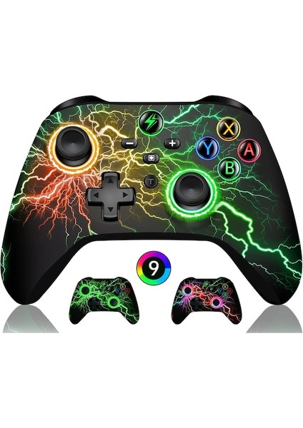 Q218-RGB Kablosuz Denetleyici Nintendo Anahtarı/oled/lite/android/ıos Programlanabilir Tuşlar Kablolu Sble Tuşları Pc Için Kablolu Anahtar Gamepad (Yurt Dışından)