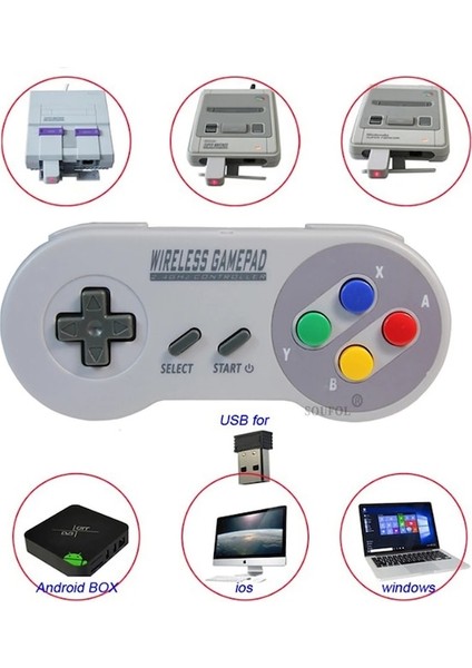 Renkli Düğme-2 Alıcı Oyun Denetleyicisi Kablosuz Renkli Düğme 2.4g Gamepad Joypad Joystick Snes Mini Pc Için Uyumlu Ns Anahtarı Aksesuarı (Yurt Dışından) modelleri