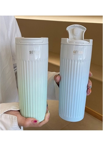 Orz 500ML Taşınabilir Moda Paslanmaz Çelik Kahve Kupası Renk Değiştiren Tasarım Araba Termos Kupa Seyahat Hediye Yeşil (Yurt Dışından) fiyatları