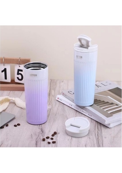Orz 500ML Taşınabilir Moda Paslanmaz Çelik Kahve Kupası Renk Değiştiren Tasarım Araba Termos Kupa Seyahat Hediye Yeşil (Yurt Dışından) modelleri