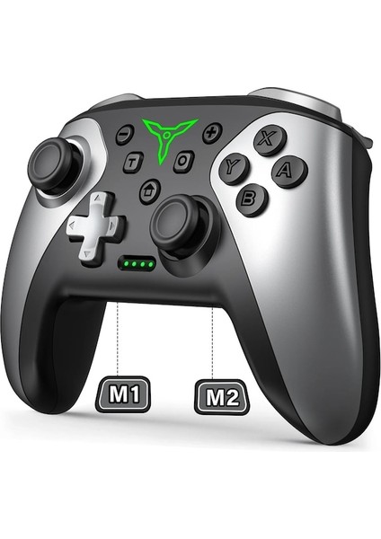 Q233-AE-FM-KABLOSUZ Denetleyici Nintendo Anahtarı OLED Konsol Pro Gamepad Ile 600 Mah Şarj Edilebilir Pil Programlanabilir Turbo Fonksiyonu (Yurt Dışından)