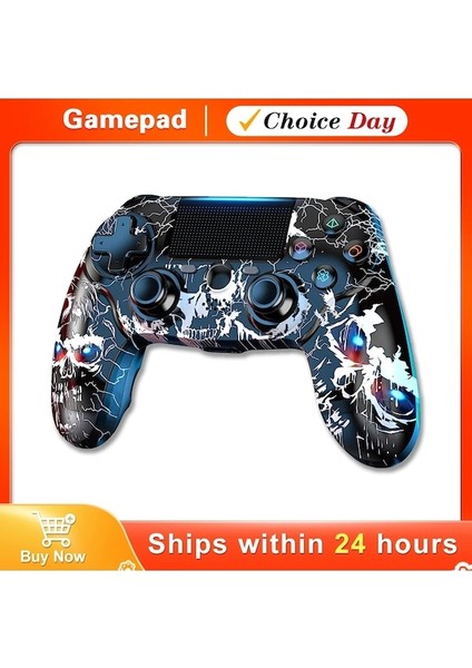 Ps4 Kablosuz Uzaktan Kumanda Için Siyah-Kablosuz Kumanda Çift Titreşimli/sesli/altı Eksenli Gyro'lu Ps 4/slim/pro Ile Uyumlu (Yurt Dışından)
