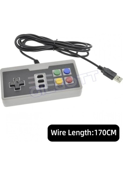 2 Adet-2 Adet 4 Düğme Retro USB Pc Oyun Denetleyicisi Klasik Kablolu Oyun Joypad Kolu Joystick Nintendo Nes Klasik Oyun (Yurt Dışından)