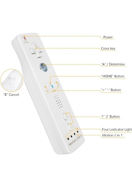 Sol Beyaz-2pcs Wii Konsolu Için Nunchuck Denetleyicili Uzaktan Kumanda Wii Oyun Kontrolü Için Motion Plus Ile Kablosuz Gamepad (Yurt Dışından) modelleri