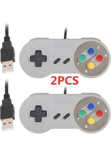 2pcs-Color-2pcs USB 2.0 Pc Gamepad Kablolu Oyun Denetleyicisi Joystick Joypad Oyun Denetleyicisi Windows Pc Için Snes Oyun Pedi Mac Bilgisayar Kontrolü (Yurt Dışından)