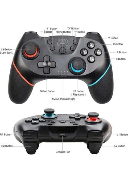 Kablosuz Bluetooth Denetleyicisi Nintendo Anahtarı/anahtarı Lite Gamepad Pro Denetleyicisi Ns Anahtarı Konsolu Için 6 Eksenli Kolu Ile (Yurt Dışından)