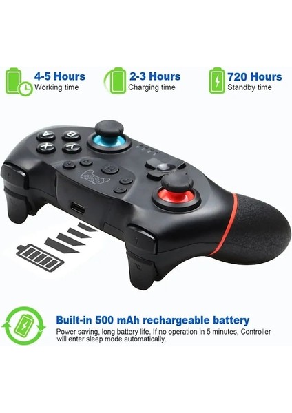 Kablosuz Bluetooth Denetleyicisi Nintendo Anahtarı/anahtarı Lite Gamepad Pro Denetleyicisi Ns Anahtarı Konsolu Için 6 Eksenli Kolu Ile (Yurt Dışından)