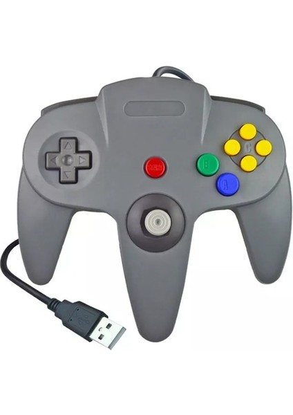 GRAY-N64 USB Kablolu Gamepad N64 Denetleyici Gamepad Joystick Klasik 64 Konsol Retro Oyunları Windows Pc/mac Dizüstü Bilgisayar Için (Yurt Dışından)