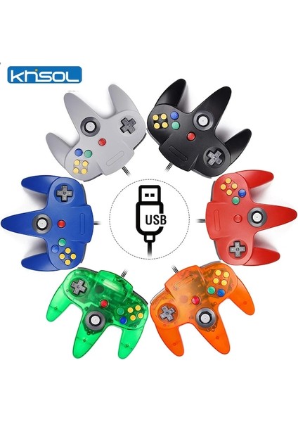 GRAY-N64 USB Kablolu Gamepad N64 Denetleyici Gamepad Joystick Klasik 64 Konsol Retro Oyunları Windows Pc/mac Dizüstü Bilgisayar Için (Yurt Dışından)