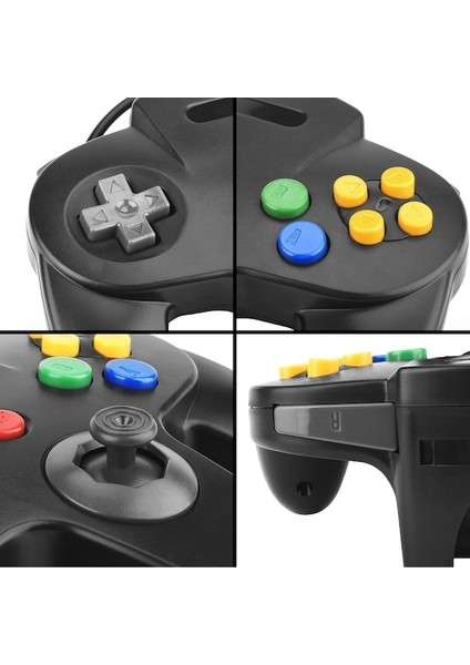 GRAY-N64 USB Kablolu Gamepad N64 Denetleyici Gamepad Joystick Klasik 64 Konsol Retro Oyunları Windows Pc/mac Dizüstü Bilgisayar Için (Yurt Dışından)