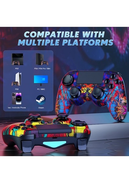Graffiti-Ps4 Bluetooth Denetleyicisi Için Ps4/ıos/android/ipad/pc Kablosuz Oyun Denetleyicisi Konsolu Titreşim Aksesuarları (Yurt Dışından) modelleri