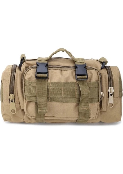 Haki-Açık Askeri Taktik 3l Bel Paketi Su Geçirmez Oxford Molle Kamp Yürüyüş Kılıfı Sırt Çantası Bel Çantaları Kamera Sırt Çantası (Yurt Dışından)